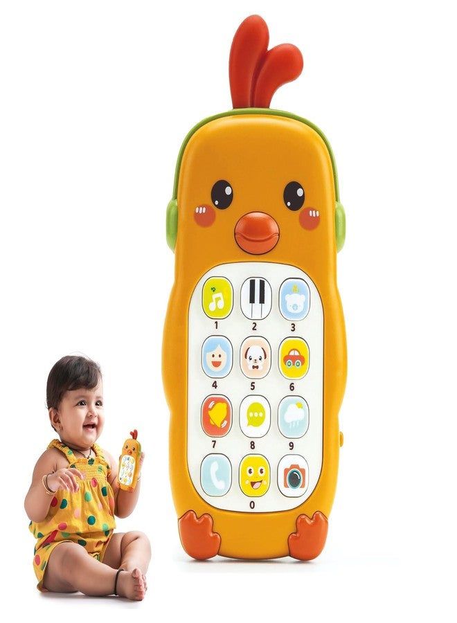 Kidology Cute Sleep Phone Maze Sensory Montessori Toy Musical Sounds for Babies 12-18 Months, Cell Phone with Lights, Numbers & Various Music Sounds (Yellow) - Image 1